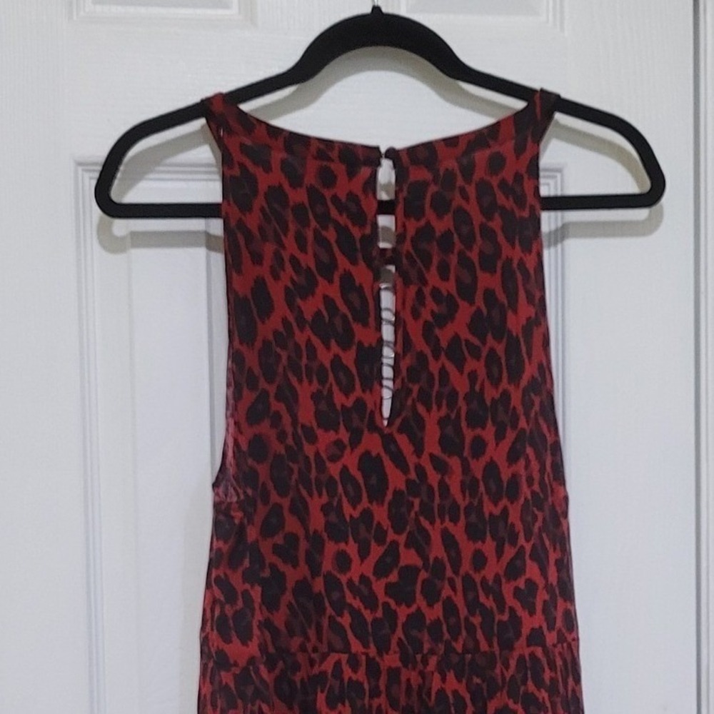 Torrid Red Leopard Print O-Ring Lattice High Low Midi Dress Plus Size 2 2X - Picture 4 of 10